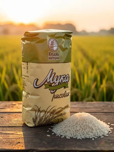 Мука рисовая Кубань Матушка 800 г безглютеновая, из кубанского риса, для выпечки, детского и диетического питания, ПП