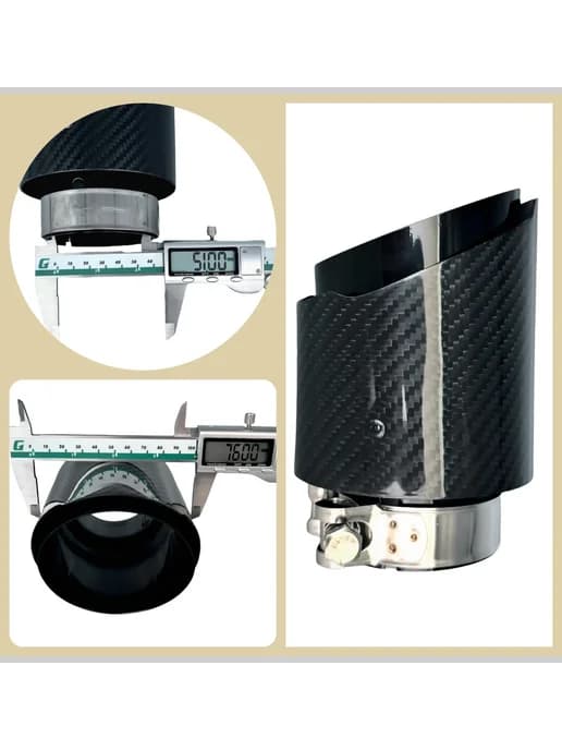 Автомобильный глушитель из углеволокна, 51-76mm, черный