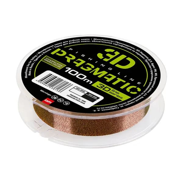 Леска для рыбалки Хамелеон зеленая PRAGMATIC 3D 100M CHAMELEON GREEN 0.24 мм