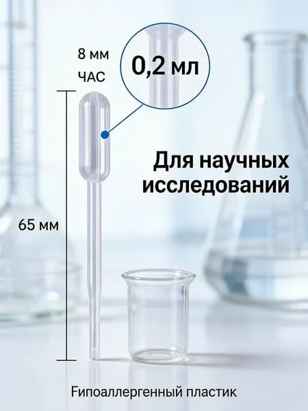 пипетка объемом 0.2 мл, набор из 100 одноразовых пластиковых соломинок для взвешивания