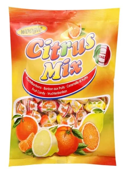Конфеты леденцовая карамель с цитрусовым вкусом WOOGIE Citrus MIX (Австрия) 170 гр.