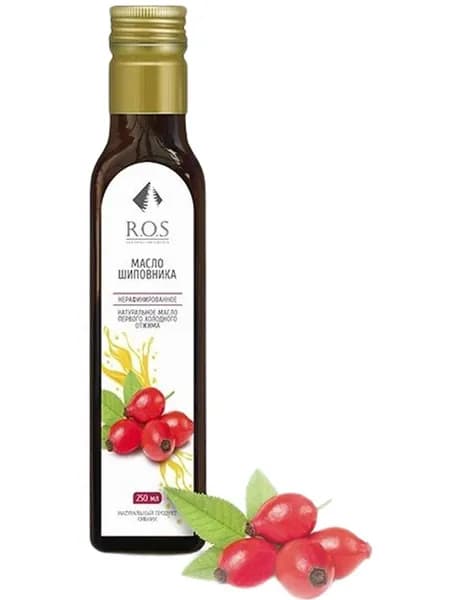R.O.S. Рось Шиповника масло(Стекло), 250 мл, 100% натуральное, нерафинированное.