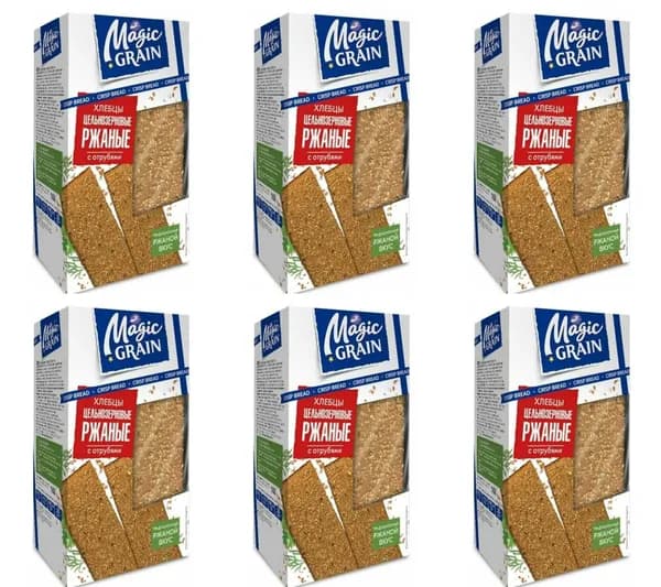 Magic Grain Хлебцы Ржаные с сотрубями, 160 г, 6 уп