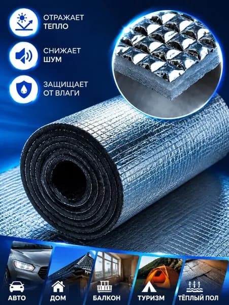 Увеличенный утолщенный двухсторонний алюминиевый коврик для кемпинга, влагозащитный, для пляжа и пикника