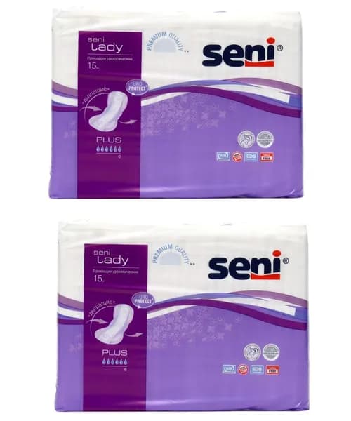 Seni Прокладки урологические для женщин Lady plus, 15 шт в уп, 4 уп/