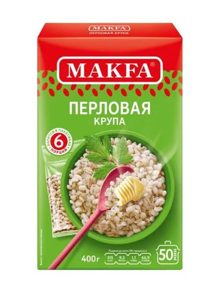 Makfa Перловая крупа, 66 г х 6 пак