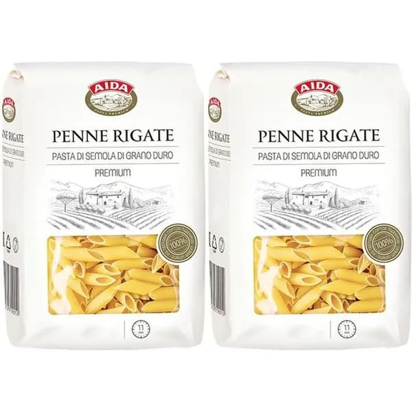 Макаронные изделия Aida Penne rigate Перья рифленые 450 г, набор: 2 штуки