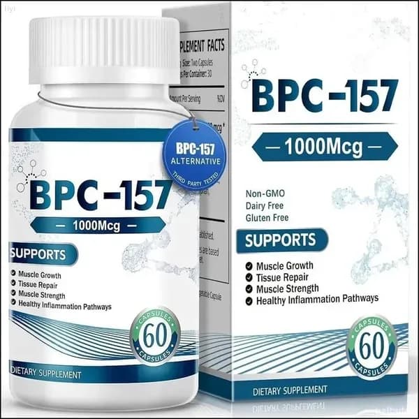 Эксклюзивные капсулы BPC157 с инновационным пептидом, 60 штук, безглютеновая формула для восстановления после тренировок и поддержки мышц