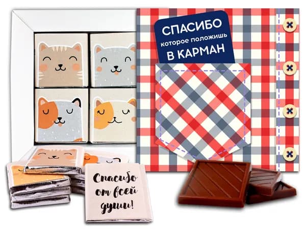 Шоколадный набор "Спасибо, которое положишь в карман" (ДА Шоколад)