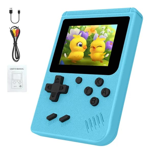 Игровая консоль SUP Retro 400 в 1, портативная приставка Денди с выходом на ТВ,синий