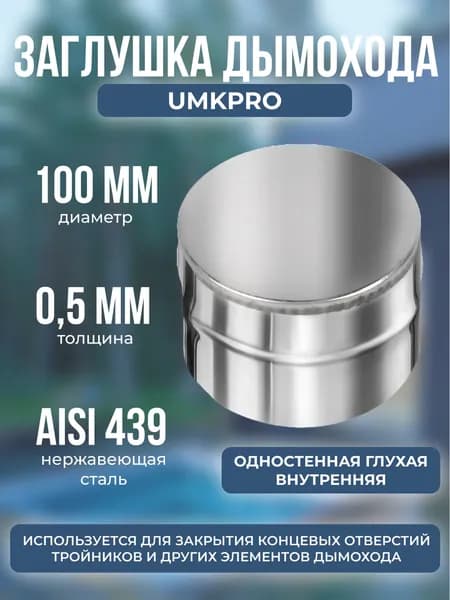 Заглушка глухая, ф 100, AISI 439/0,5мм, В