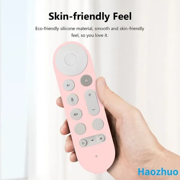 Чехол для пульта Google TV Streamer 4K из силикона, розовый, противоскользящий