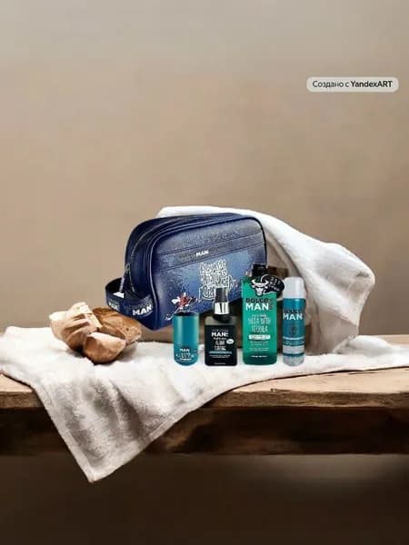 Набор средств "DOLCE MILK" № 320 для мужчин, 460 мл + 50 мл +60 мл +100мл, в косметичке