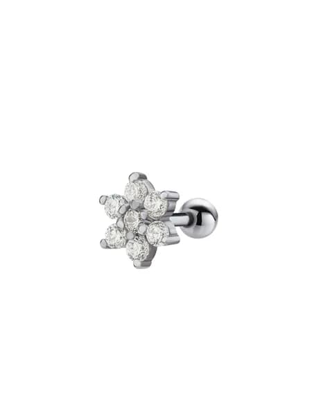 Серьга для пирсинга из серебра для хряща, хеликса, трагуса, конч Блум