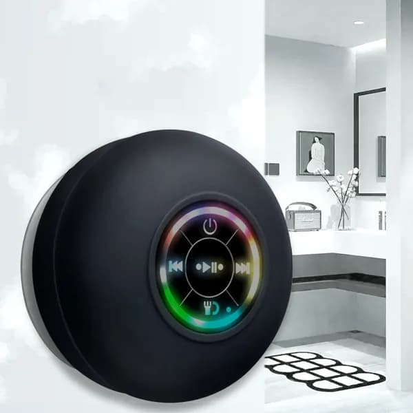 Водонепроницаемая Bluetooth-колонка с LED-подсветкой и присоской для ванной
