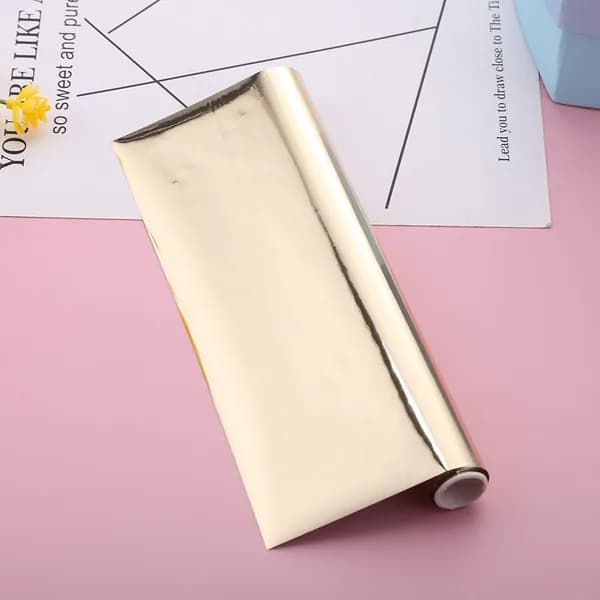 Голографическая термопереносная фольга для DIY, 19,3 см 5 м, светло-золотистая