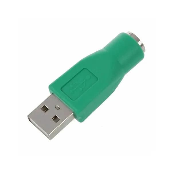 Адаптер USB на PS/2, Mini Din 6 pin, для мыши и клавиатуры, зеленый