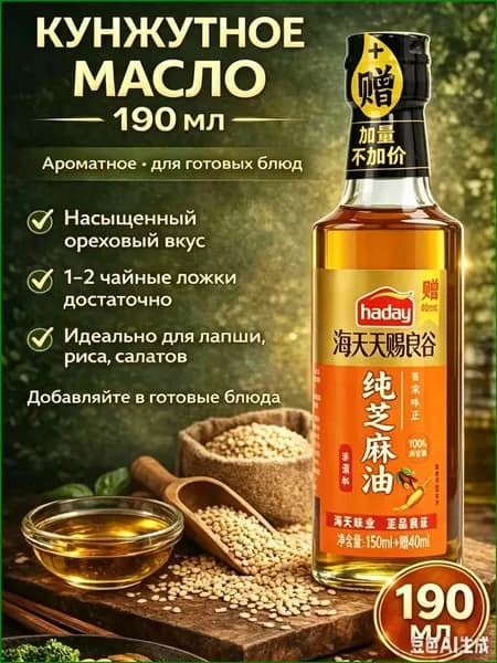 Кунжутное масло для азиатских блюд 190 мл