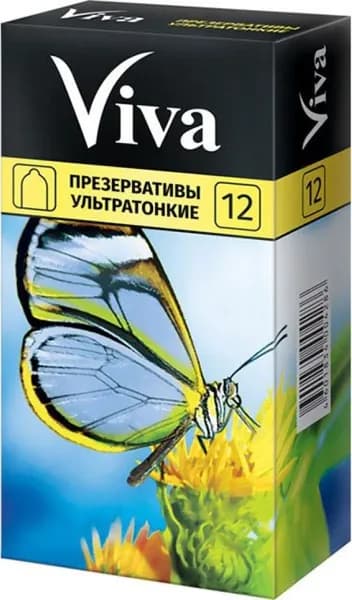Презервативы Viva / Вива ультратонкие из латекса с силиконовой смазкой 12шт.
