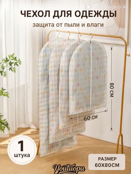 Чехол для одежды, 80 см х 60, 1 шт