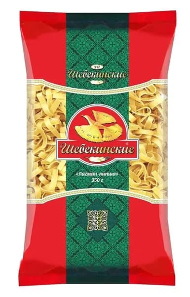 Шебекинские Макаронные изделия Лагман-лапша №517, 350г