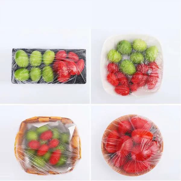 100 шт. одноразовая крышка для хранения продуктов, эластичная пищевая обертка, безвредная прозрачная пленка, крышка для еды для дома