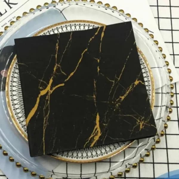 Салфетка сервировочная 33x33 см 20 шт бумага черный