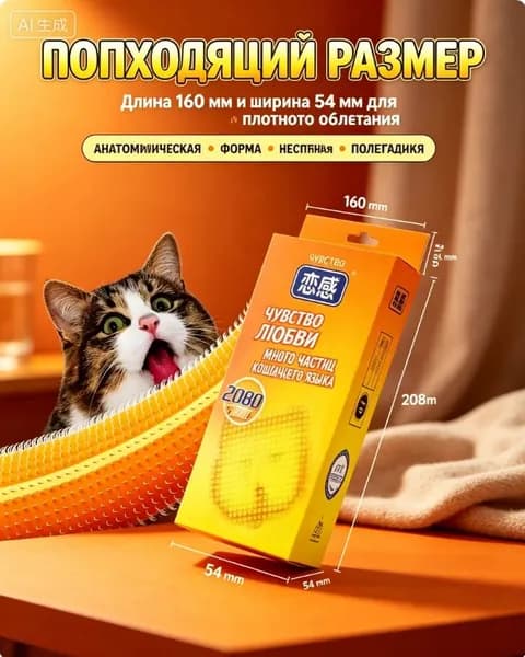 Премиальные интимные презервативы Cat Tongue, 2080 тактильных точек, стандартный размер 160 54 мм, комплект 10 шт