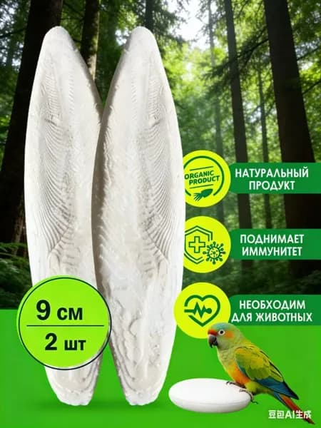 Эксклюзивный панцирь каракатицы 9 см, 2 штуки для попугаев, улиток, птиц и рептилий