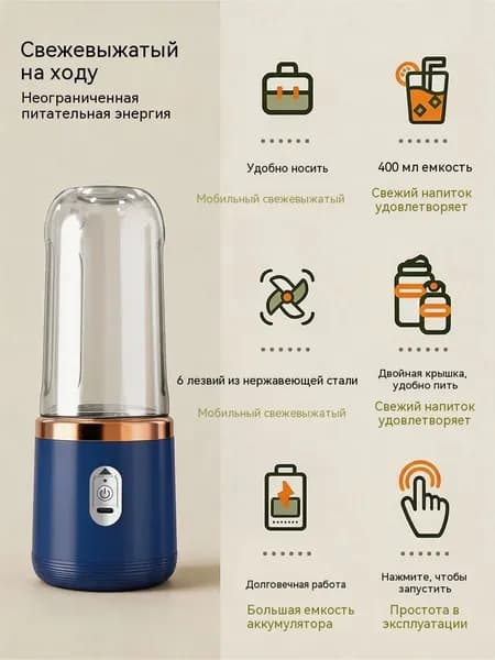 Соковыжималка электрическая для цитрусовых 2607080857362947_mz-20260708-9RZO-002, синий