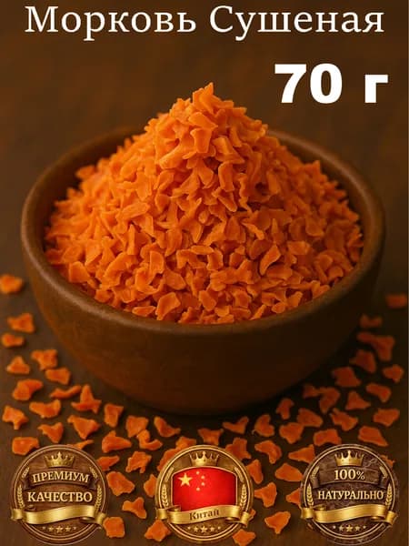 Морковь Сушеная Натуральная ( Кусочки ) 70 г. Высший Сорт