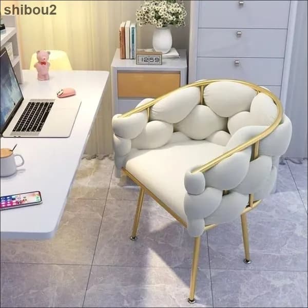 Модульный диван 53х30х74 см,белый, золотой