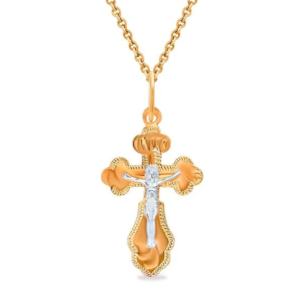 Крестик из красного золота 375 пробы 585GOLD
