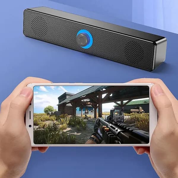 Компьютерные колонки для настольного использования с поддержкой Bluetooth 5.0 и проводного подключения, с функцией усиленного баса