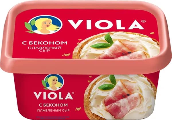 Сыр плавленый VIOLA с беконом 50%, без змж, 400г