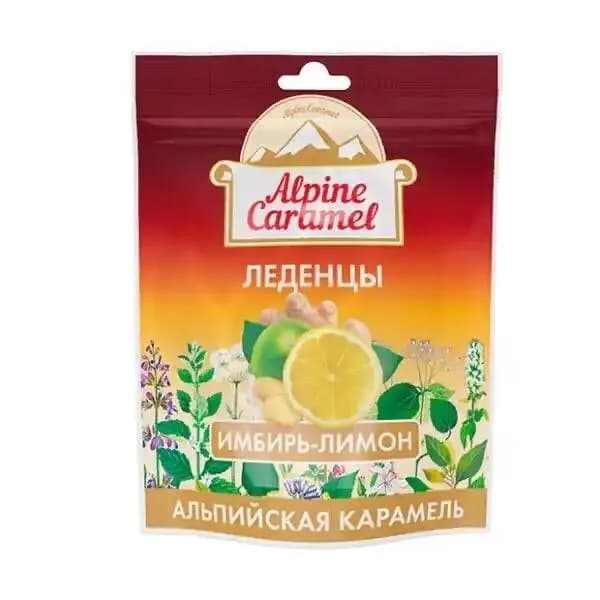 Альпийская Карамель, леденцы со вкусом имбирь-лимон, 75 г