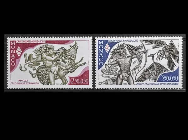 Почтовые марки Монако 1982 г. "Красный Крест: Подвиги Геракла", Искусство