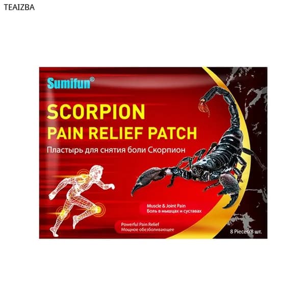 Пластырь для снятия боли на основе яда скорпиона (Scorpion Pain Relief Patch Sumifun) 8 шт добро пожаловать