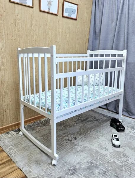 Массив Кровать детская 67х125х104 см, белый