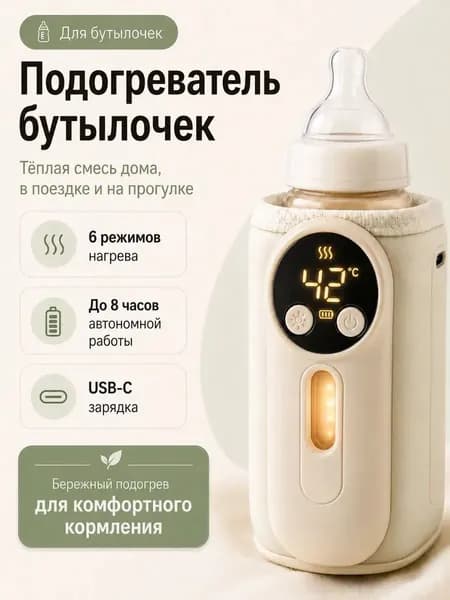 Подогреватель для бутылочки портативный беспроводной