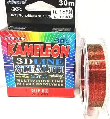 Леска зимняя 3D -30C 30 метров d-0,18мм 8.63 кг