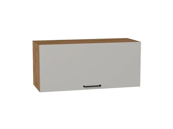 Шкаф верхний горизонтальный Флэт, цвет фасада Light Grey In 2S, цвет каркаса Дуб Вотан, 358*800*318 мм (В*Ш*Г)