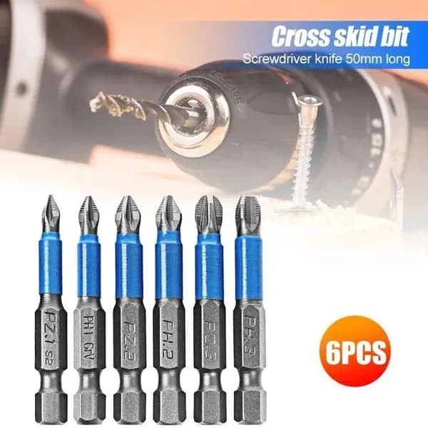 Набор из 6 нескользящих магнитных отверток PH1/PH2/PH3/PZ1/PZ2/PZ3