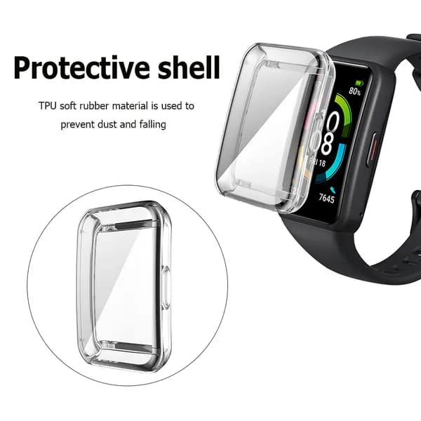 Прозрачный чехол для фитнес-браслета Huawei Band 7, Band 6 и Honor Band 6 из ТПУ