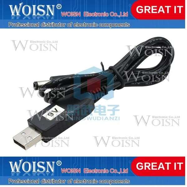 1шт USB boost cable DC TO DC 5V/9V/12V power bank boost module DC interface 5.5 * 2.1MM Тип опции доставки: 9V output voltage