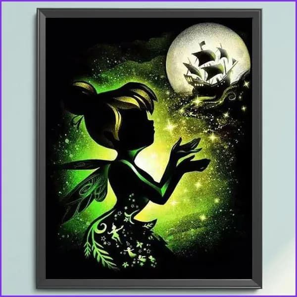 Вышивка крестом Disney: Тинкер Белл, хлопковая канва 14CT, 40 40 см