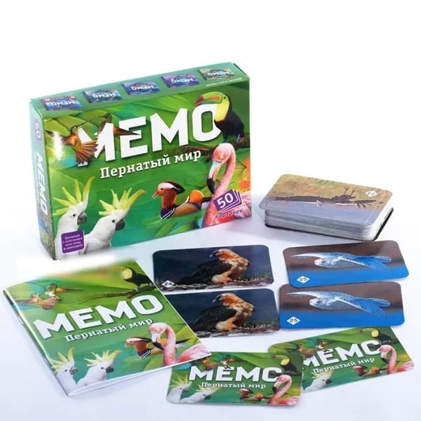 Мемо настольные игры для всей семьи для малышей Пернатый мир