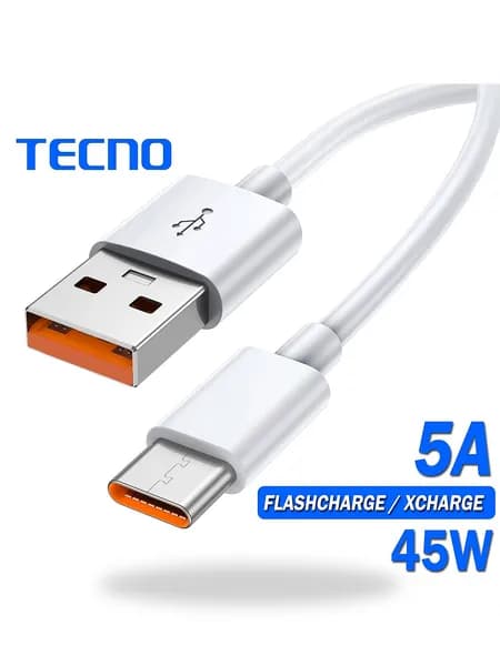 Tecno Кабель для мобильных устройств USB 2.0 Type-A/USB Type-C, 1 м, белый