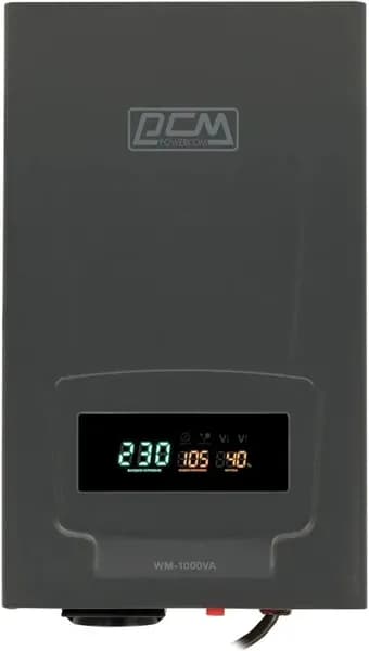 Стабилизатор напряжения Powercom WM-1000VA графитовый, релейный, 800 Вт активная, 1000 ВА полная