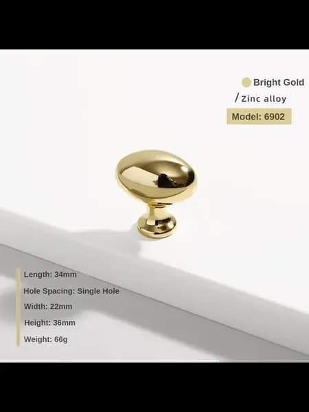 Ручки для шкафов голубые цинковые Big Bright Gold